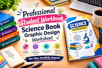 do professional student workbook science book graphic design worksheet