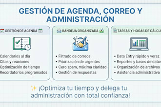 gestionaré tu agenda, correo y tareas administrativas
