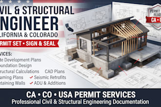 be your civil and structural engineer for california and colorado permit set