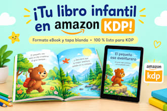 formato y maquetación de un libro infantil ilustrado para un ebook de KDP