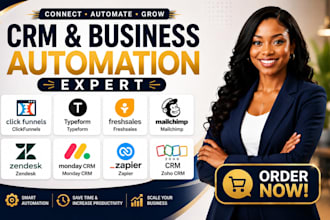 clickfunnels typeform freshsales mailchimp zendesk monday crm zapier automation