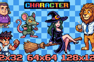 create pixel art characters, rpg sprite sheets, and 2d game animations