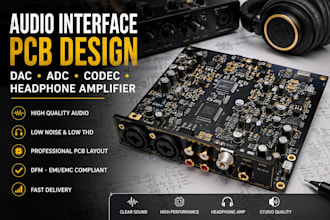 design audio interface dac adc codec and headphone amplifier pcb