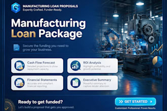 do manufacturing loan package cash flow forecast ROI analysis financials summary