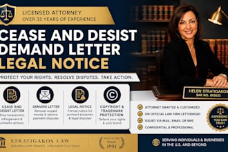 write a cease and desist letter for defamation or harassment