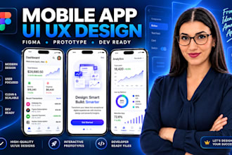 design mobile app UI UX in figma with interactive prototype
