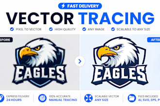 manually vectorize, redraw logo, or convert image to vector