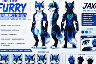 draw furry reference sheet fursona ref sheet furry art fursuit character design