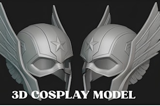 design custom 3d cosplay models, 3d masks, 3d helmet and props for 3d printing
