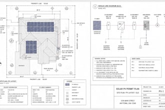 design usa canada solar permit site plan pv layout and property plot plan