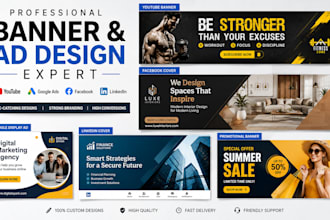 design youtube and google banner, adwords display ads and facebook cover expert