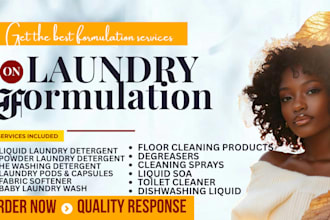 develop laundry detergent formulation, cleaning product,soap formula as chemist