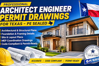 design certified architectural engineering permit drawings in texas pe