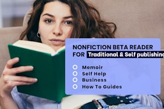 be your beta reader for memoir, self help, business and how to books