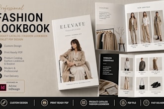 design a product catalog fashion lookbook or booklet pdf in adobe indesign