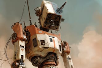 design sci fi mecha and robot concept art