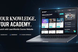 build and setup your learnworlds online course website and academy website