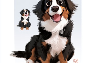 pet portrait into cute disney style