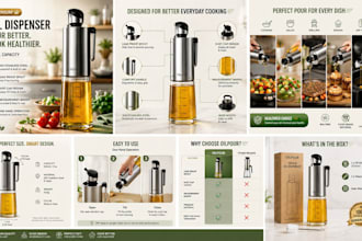 design modern amazon product listing and a content
