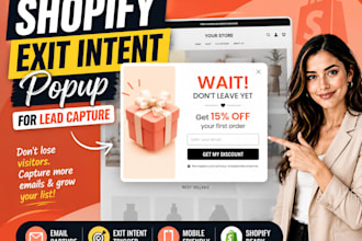 create a shopify exit intent popup for lead capture popup form