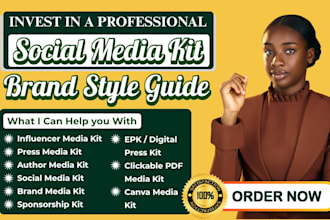 design clickable social media kit, influencer press media kit, author media kit