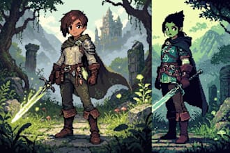 create your pixel art sprite character 2d pixel art  pixel animation pixel art