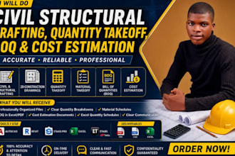 do civil structural drafting, quantity takeoff, boq