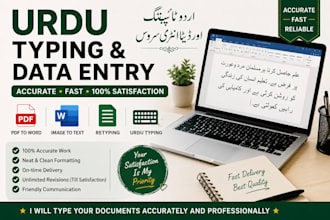 do urdu typing and data entry