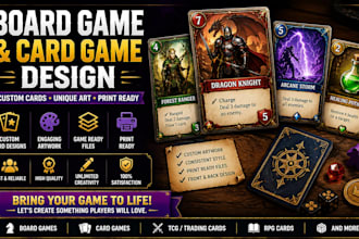 design custom board game and card game cards tarot card card game design