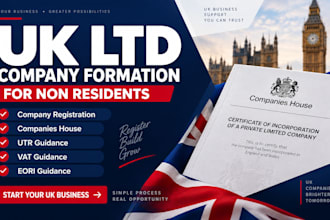 register UK ltd company for non residents and provide company formation support
