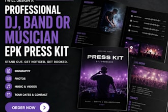 design a professional dj band or musician epk press kit