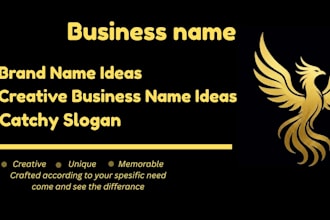 create unique business name and catchy slogan for your brand
