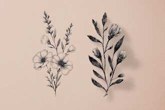 design a hand drawn botanical boho logo