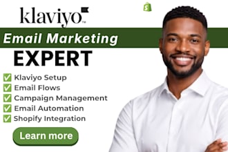 set up shopify klaviyo email marketing and automate high coverting eamils flows