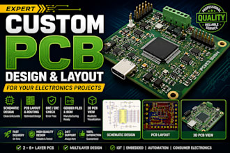 design custom pcb layouts for your electronics project