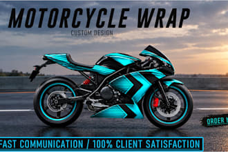 design eye catching bike wrap and helmet wrap for racing, van wrap and car wrap