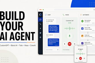 build ai chatbot and automation using customgpt, tidio, rasa or crewai