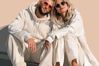 draw couple portrait illustration