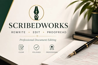 professionally rewrite, edit and proofread your documents