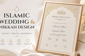 design islamic wedding invitations and nikkah certificates