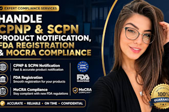 handle cpnp and scpn product notification, fda registration and mocra compliance