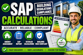 provide sap calculations, for building regulations compliance