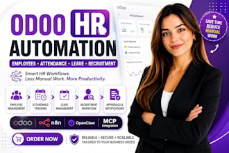 automate odoo HR, attendance, leave, recruitment and employee workflows