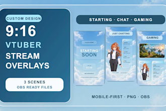design custom vertical vtuber stream overlays
