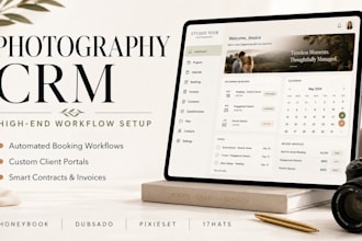 setup photography crm honeybook dubsado pixieset tave bloom studio ninja 17hats