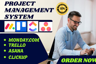setup project management crm monday trello asana clickup jira wrike automation