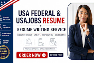write USA federal resume executive corporate cv and USA job resume writing