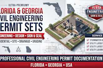 be your civil engineer for florida and georgia permit set with engineering sign