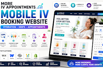 build mobile iv hydration drip, lounge, concierge iv wellness iv therapy website