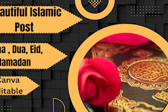 design beautiful islamic posts for jummah eid ramadan and daily dua in ca